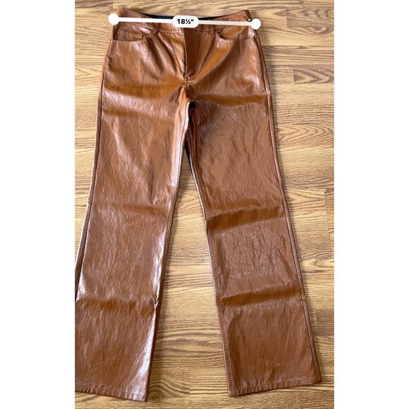 A.L.C. Women's Brown Freddie Faux Leather Bootcut Pants size 14 - Picture 4 of 11
